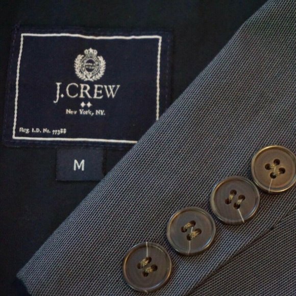 J.Crew Blue Gray Nailhead 100% Cotton Sport Coat J